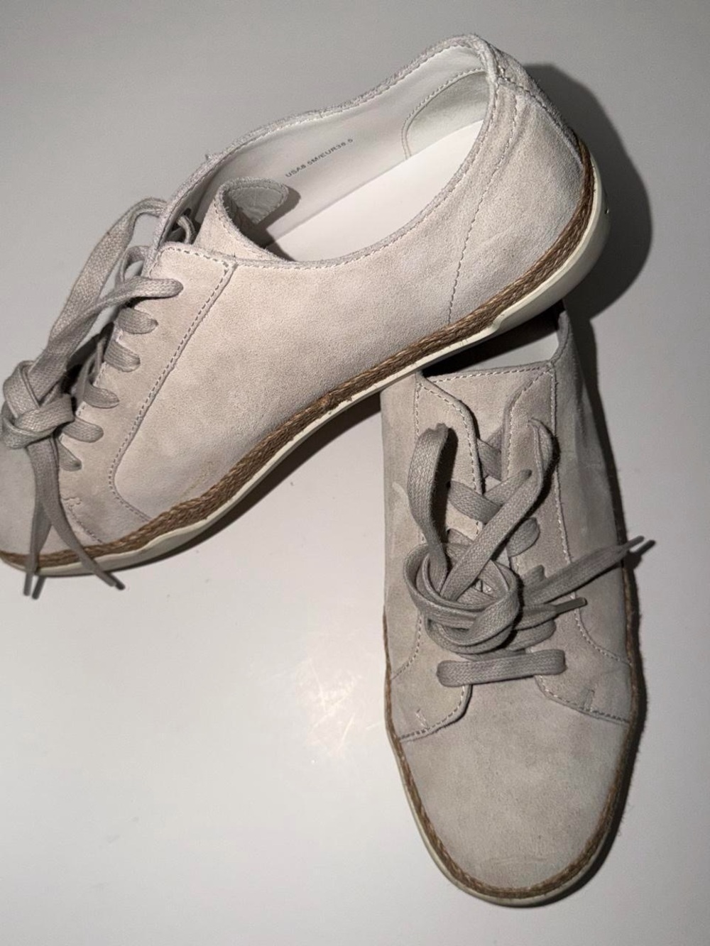 Vince Women's Suede Lace-Up Sneakers in Pale Gray - Picture 2 of 3